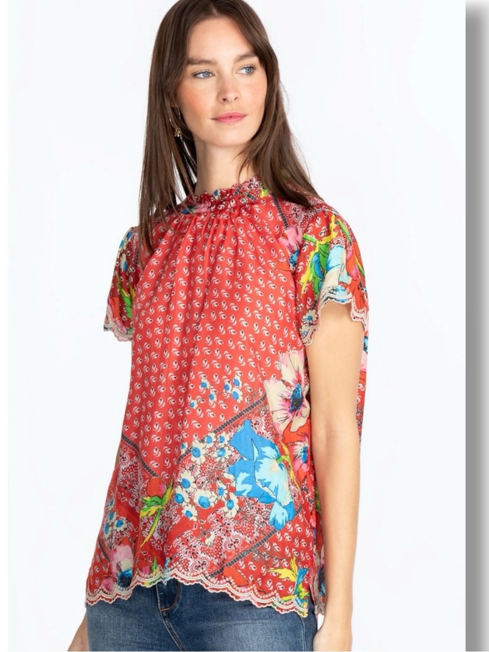 Johnny Was MARTHA LISA BLOUSE 💯 silk size small